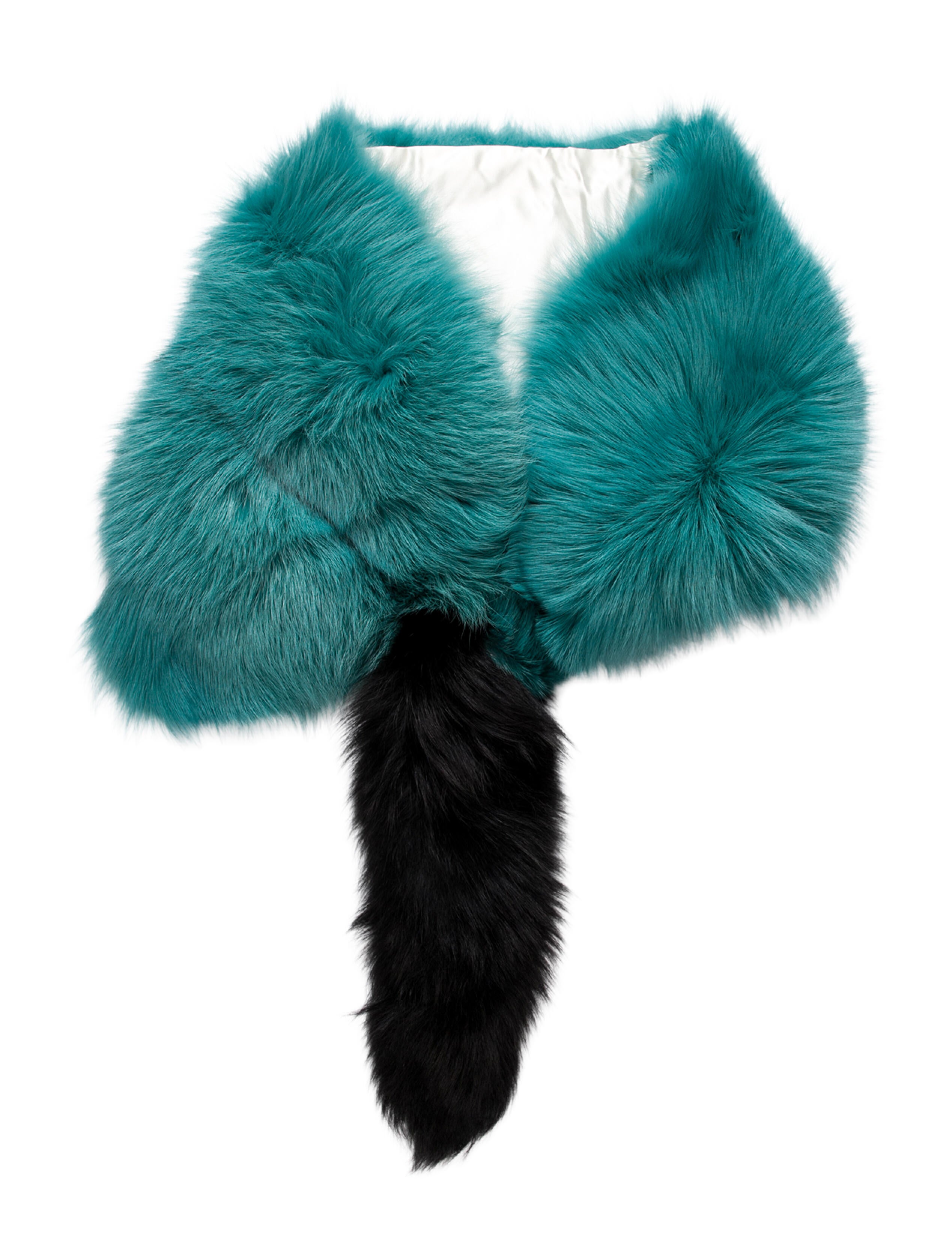 Miu Miu Fur Colorblock Pattern Shawl