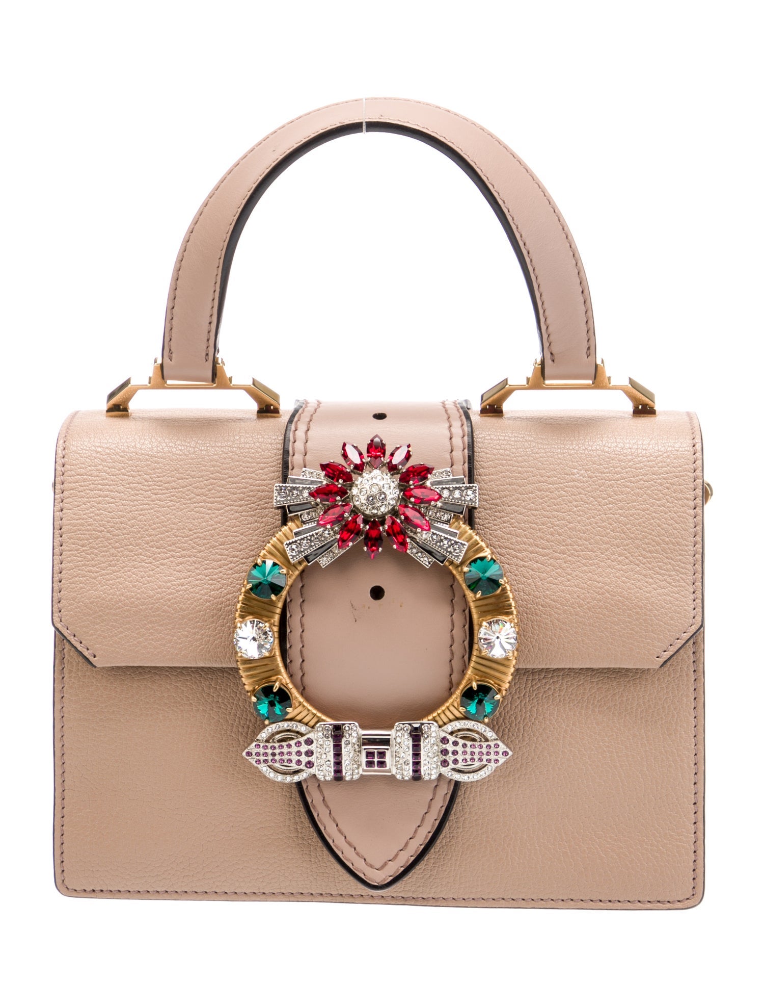 Miu Miu Goat Leather Lady Jeweled w/ Strap
