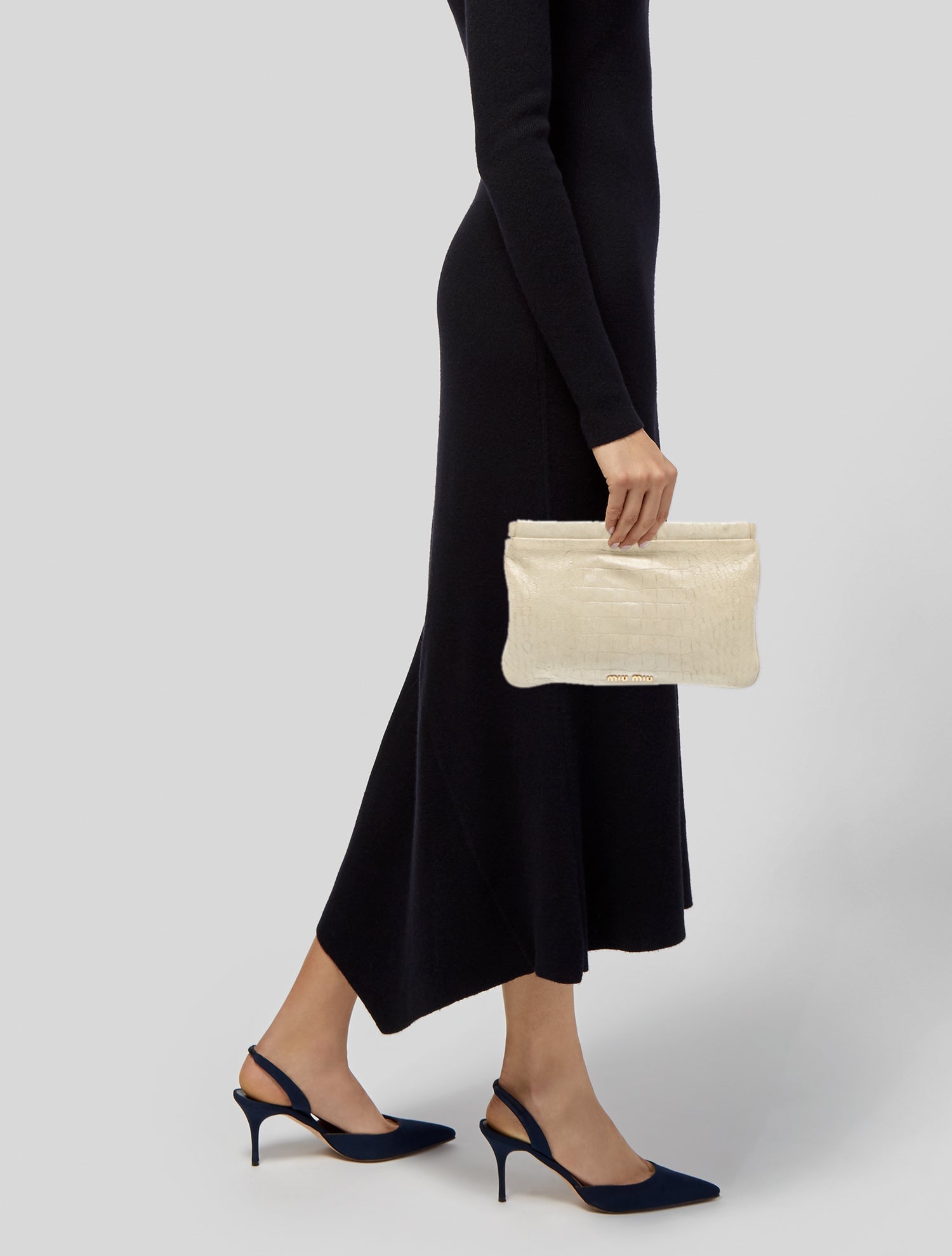 Miu Miu Embossed Leather Clutch