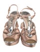 Miu Miu Satin Crystal Embellishments T-Strap Sandals