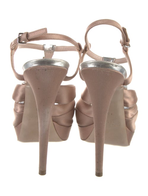Miu Miu Satin Crystal Embellishments T-Strap Sandals