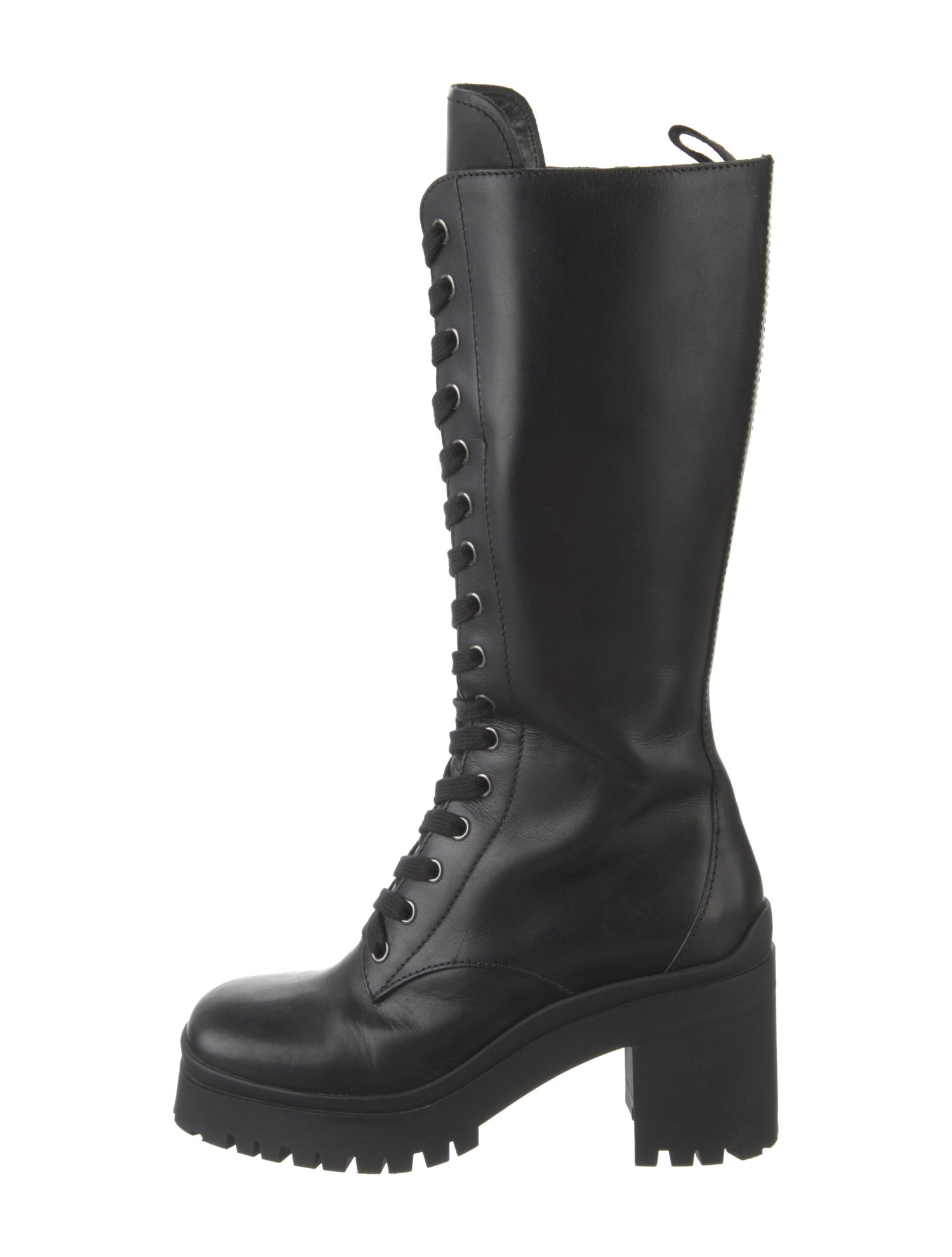 Miu Miu Leather Combat Boots