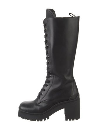 Miu Miu Leather Combat Boots