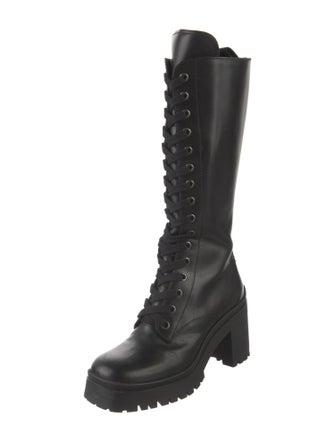 Miu Miu Leather Combat Boots