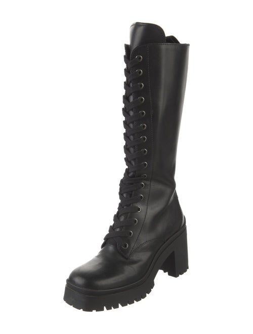 Miu Miu Leather Combat Boots