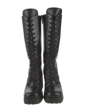 Miu Miu Leather Combat Boots