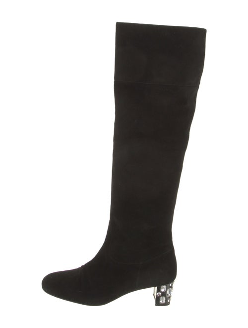 Miu Miu Suede Crystal Embellishments Boots