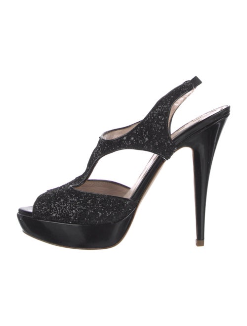 Miu Miu Glitter Glitter Accents Slingback Sandals