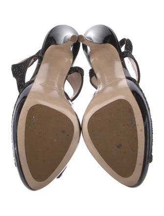 Miu Miu Glitter Glitter Accents Slingback Sandals