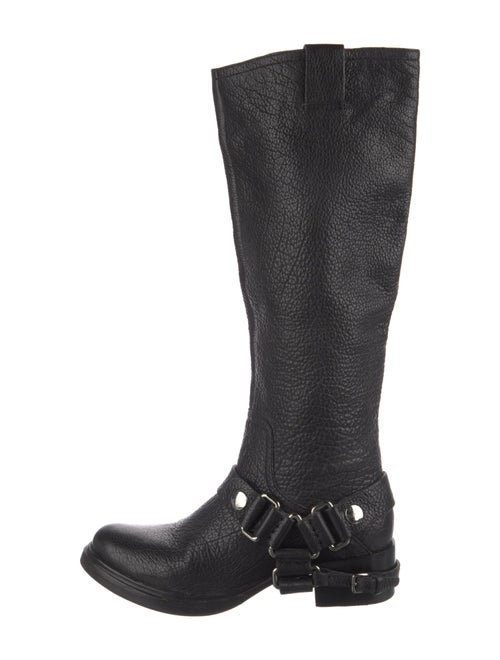 Miu Miu Buckle-Harness Leather Riding Boots
