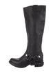 Miu Miu Buckle-Harness Leather Riding Boots