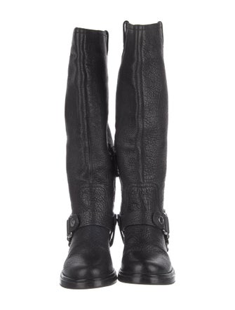 Miu Miu Buckle-Harness Leather Riding Boots