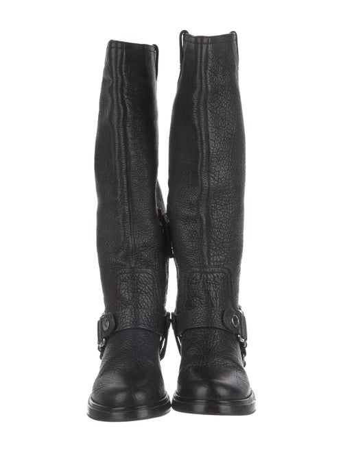 Miu Miu Buckle-Harness Leather Riding Boots