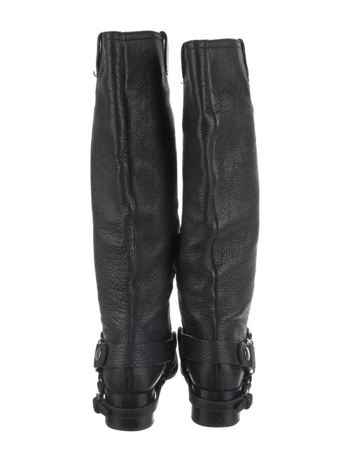 Miu Miu Buckle-Harness Leather Riding Boots