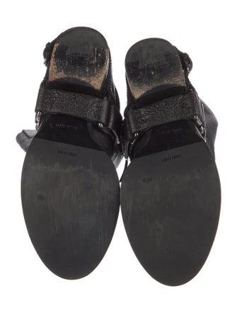 Miu Miu Buckle-Harness Leather Riding Boots