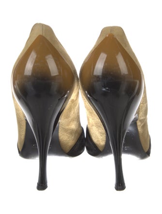 Miu Miu Suede Colorblock Pattern Pumps