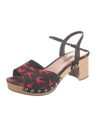 Miu Miu Printed Studded Accents Sandals
