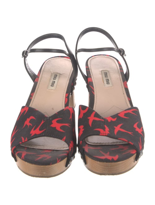 Miu Miu Printed Studded Accents Sandals