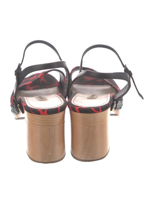 Miu Miu Printed Studded Accents Sandals