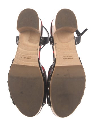 Miu Miu Printed Studded Accents Sandals