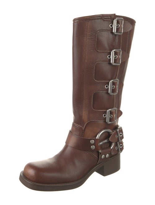 Miu Miu Leather Moto Boots