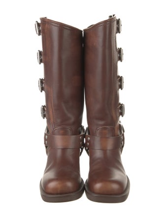 Miu Miu Leather Moto Boots