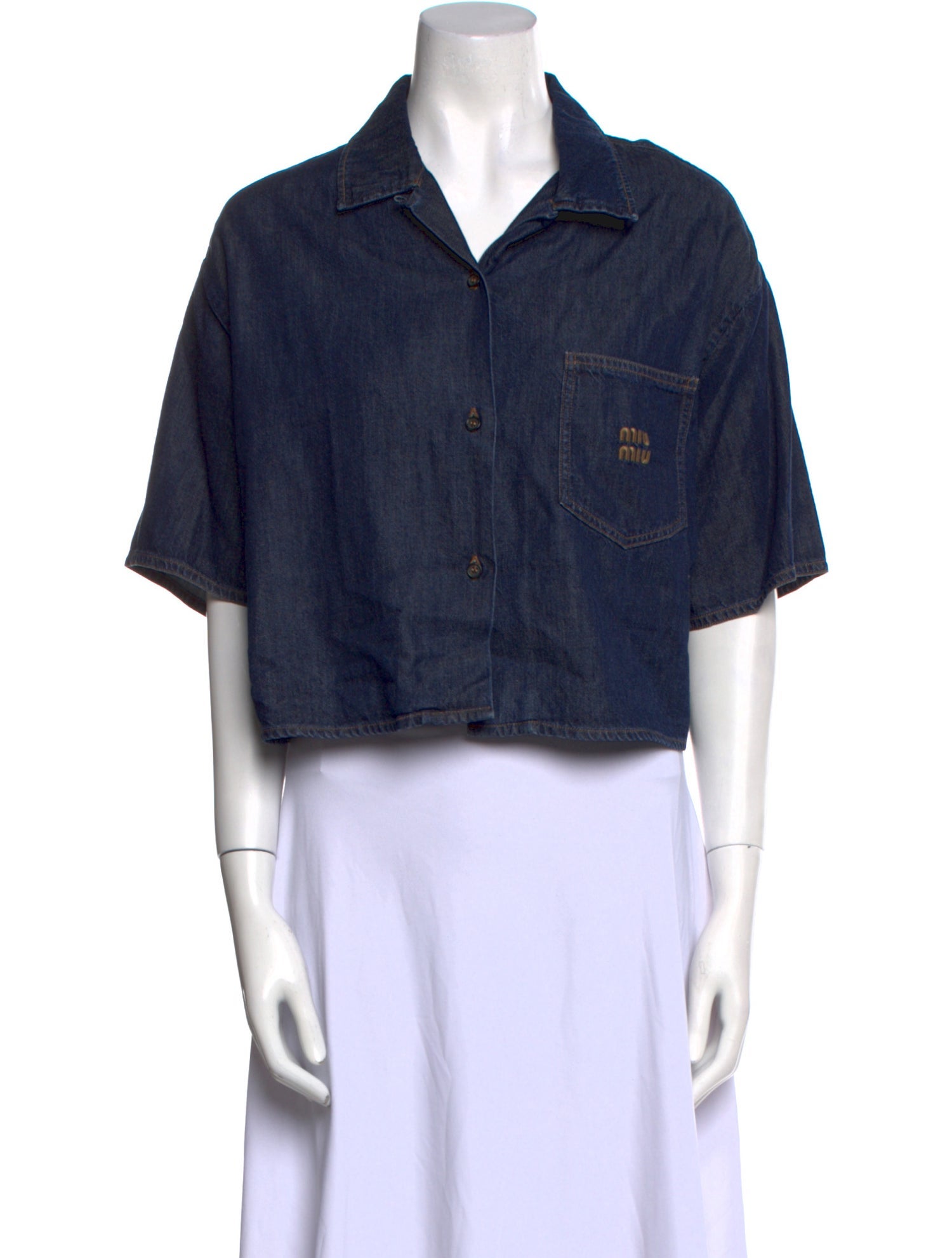 Miu Miu 2024 Short Sleeve Crop Top