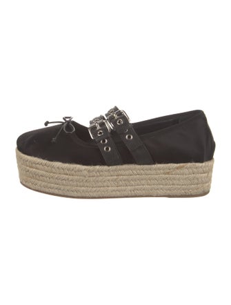 Miu Miu Satin Bow Accents Mary Jane Flats