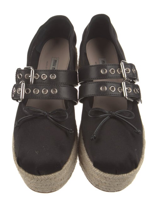 Miu Miu Satin Bow Accents Mary Jane Flats