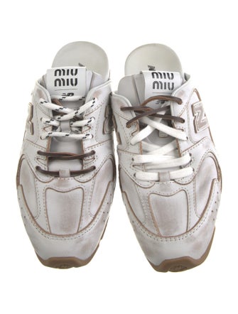 New Balance x Miu Miu Leather Distressed Accents Sneakers