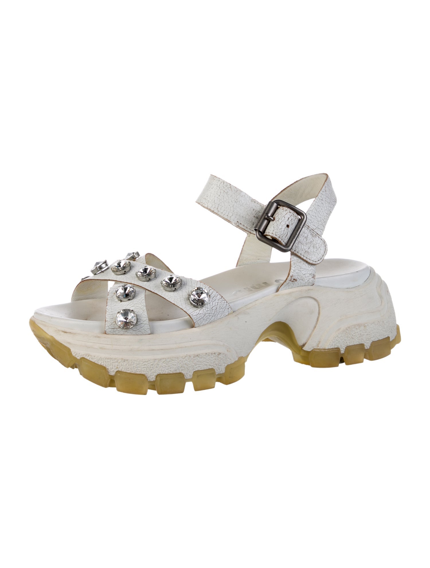 Miu Miu Leather Slingback Sandals