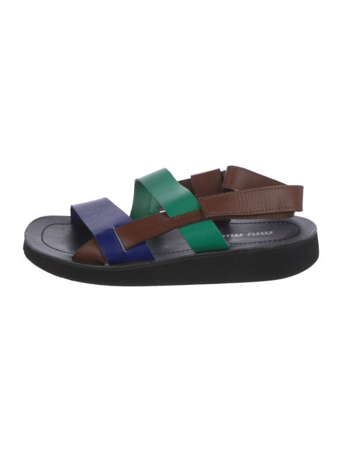 Miu Miu Leather Colorblock Pattern Sandals