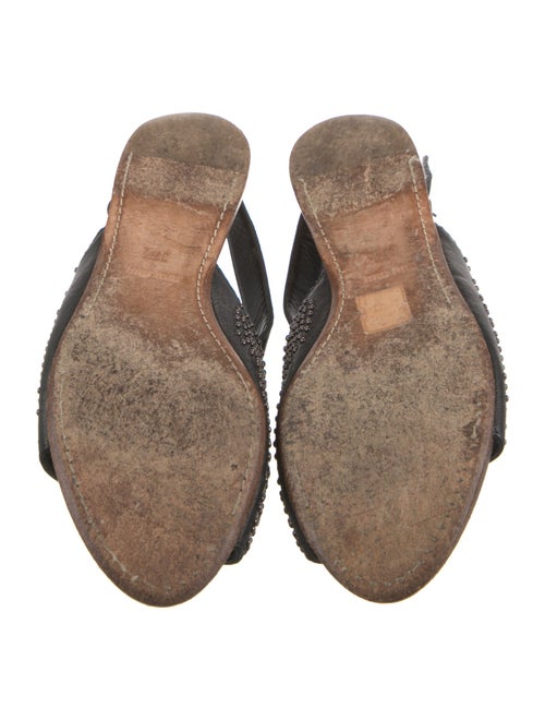 Miu Miu Leather Studded Accents Slingback Sandals