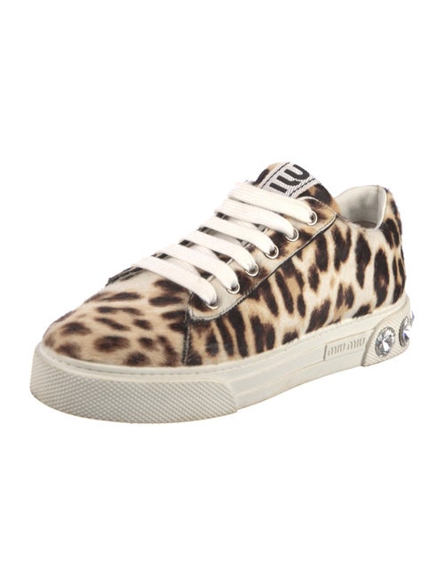 Miu Miu Ponyhair Animal Print Sneakers