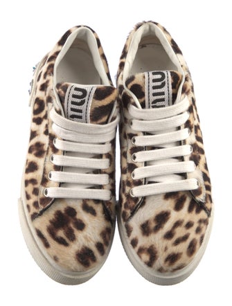 Miu Miu Ponyhair Animal Print Sneakers