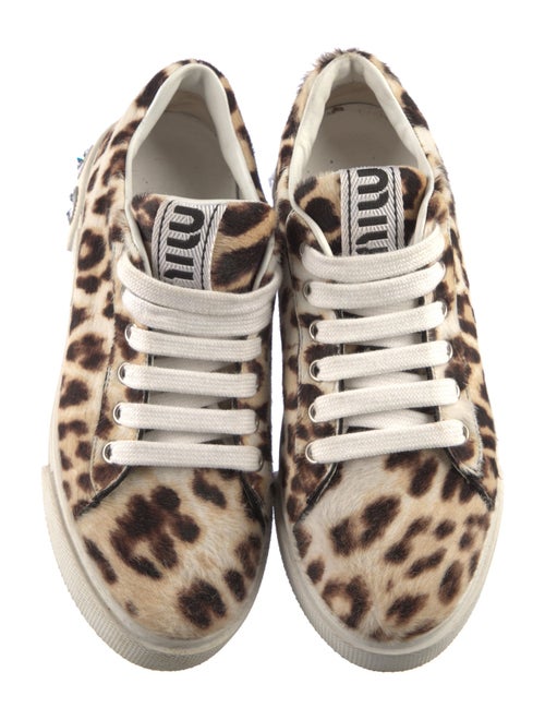 Miu Miu Ponyhair Animal Print Sneakers