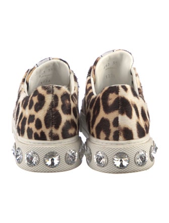 Miu Miu Ponyhair Animal Print Sneakers