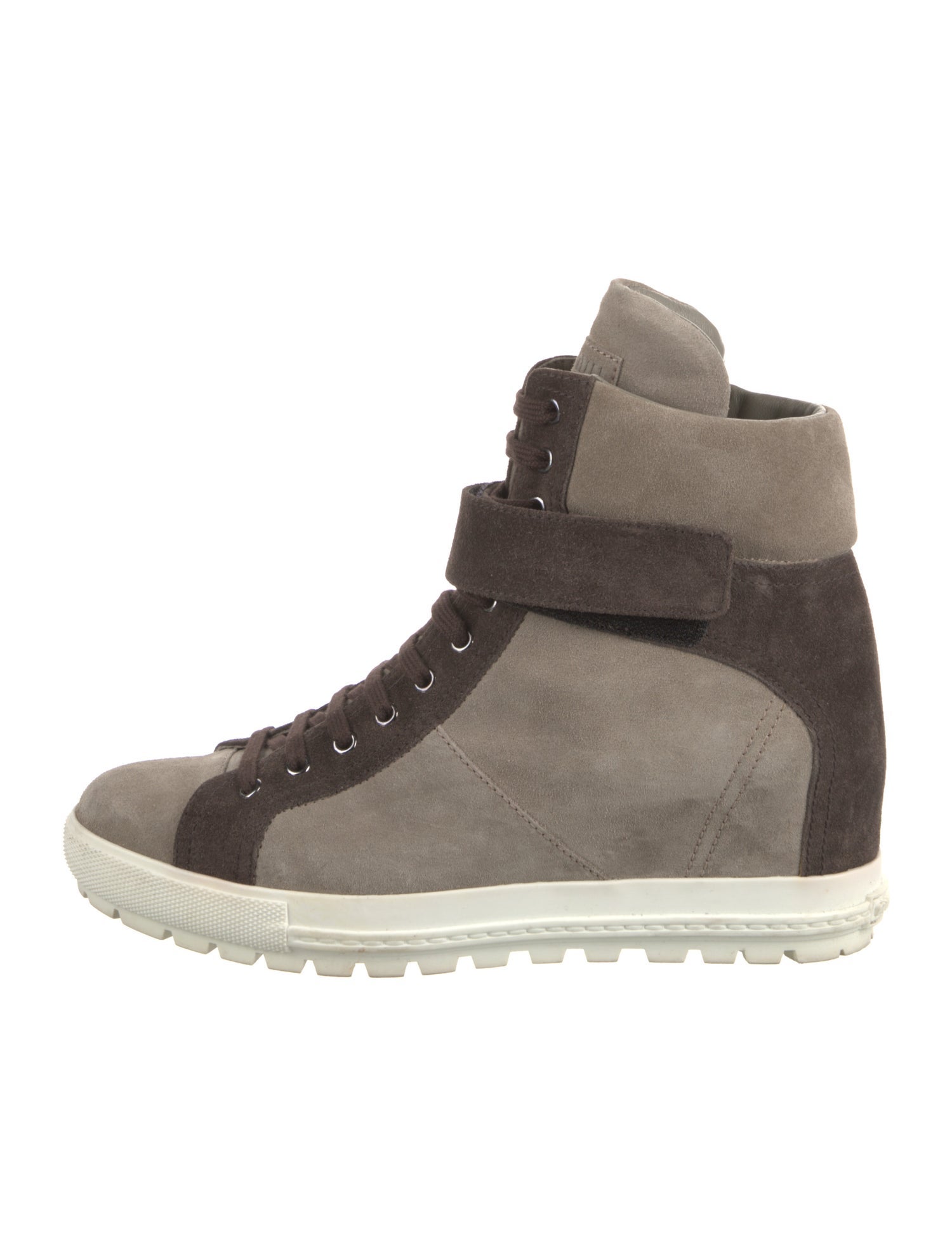 Miu Miu Suede Colorblock Pattern Lace-Up Boots