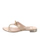 Miu Miu Patent Leather Bow Accents Flip Flops
