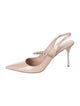 Miu Miu Patent Leather Crystal Embellishments Slingback Pumps