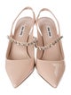 Miu Miu Patent Leather Crystal Embellishments Slingback Pumps