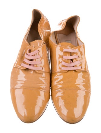 Miu Miu Patent Leather Crystal Embellishments Oxfords