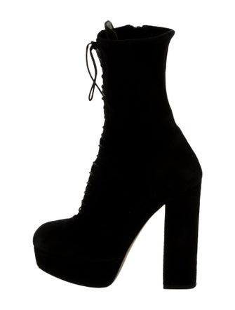 Miu Miu Suede Lace-Up Boots