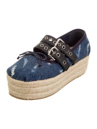 Miu Miu Denim Platform Flats