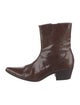 Miu Miu Leather Animal Print Western Boots