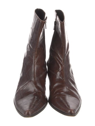 Miu Miu Leather Animal Print Western Boots