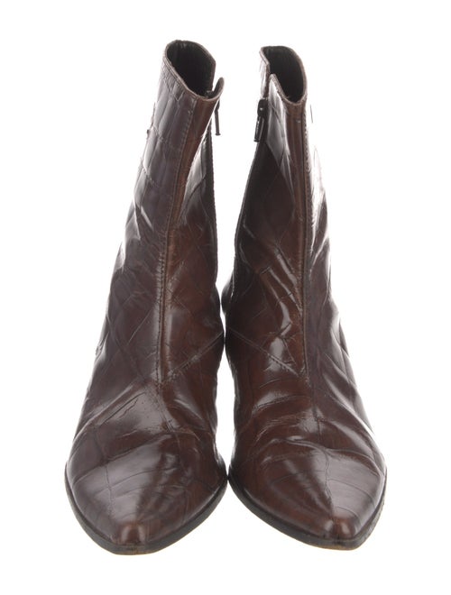 Miu Miu Leather Animal Print Western Boots