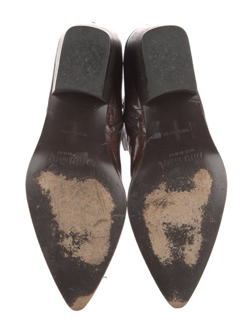 Miu Miu Leather Animal Print Western Boots