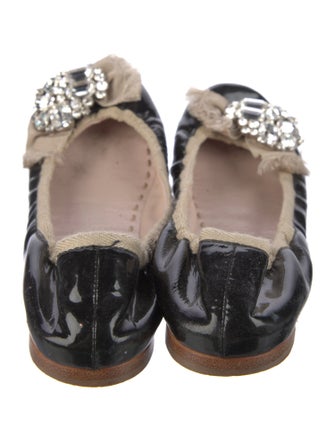 Miu Miu Patent Leather Bow Accents Flats