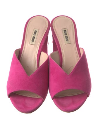 Miu Miu Suede Crystal Embellishments Slides